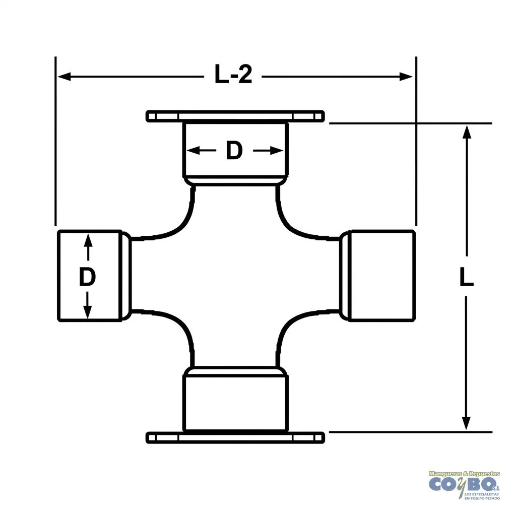 UNION BARRA D=1-7/8 L=5-5/16 L2=5-5/16 - Imagen 1